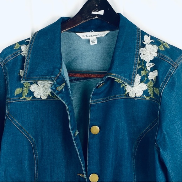 Tantrums Beautiful Denim Jean Embroidery Jean Jacket - Picture 2 of 5